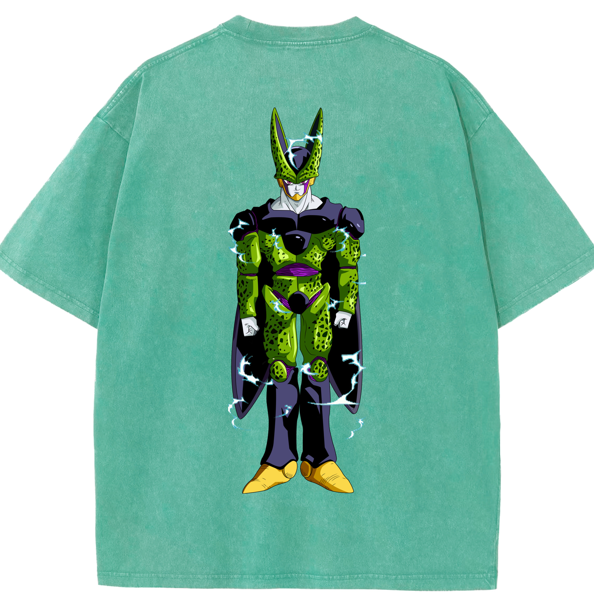 （画像用） ドラゴンボール セル DRAGON BALL Cell 綿100% ヴィンテージ風 半袖Tシャツ（背面プリント）